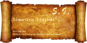Simonics Ildikó névjegykártya