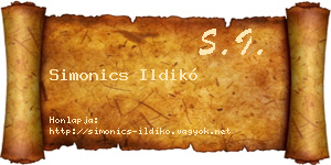 Simonics Ildikó névjegykártya